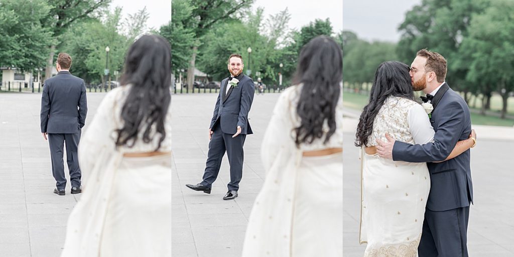 Lincoln memorial wedding first look